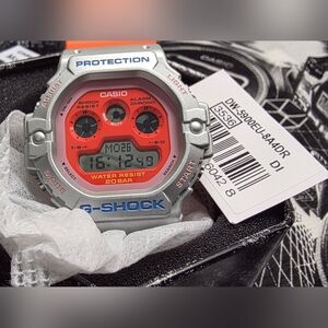 Casio G-Shock Silver and Orange Watch - DW5900